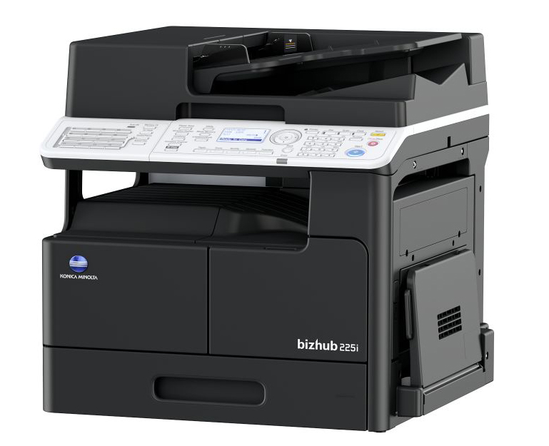 Konica Minolta bizhub 225i - Set 3 - με ενσωματωμένη κάρτα δικτύου (NiC), Αυτοματο Τροφοδοτη (DF), Panel (MK) και Δύο μπουκάλια Toner των 12.000 σελίδων έκαστο.